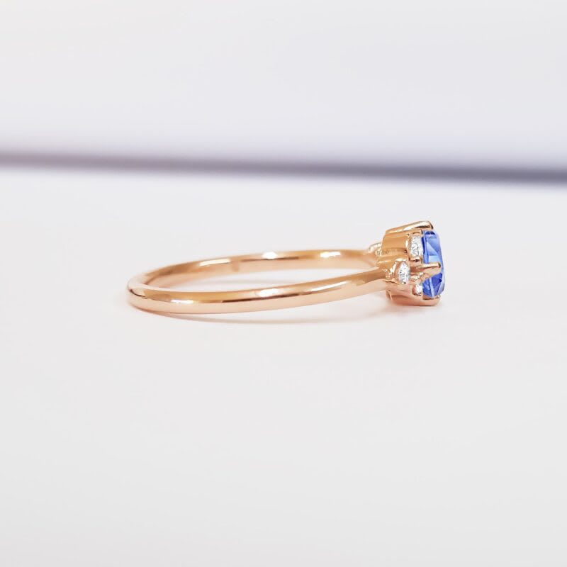Light blue sapphire and diamond ring — 3