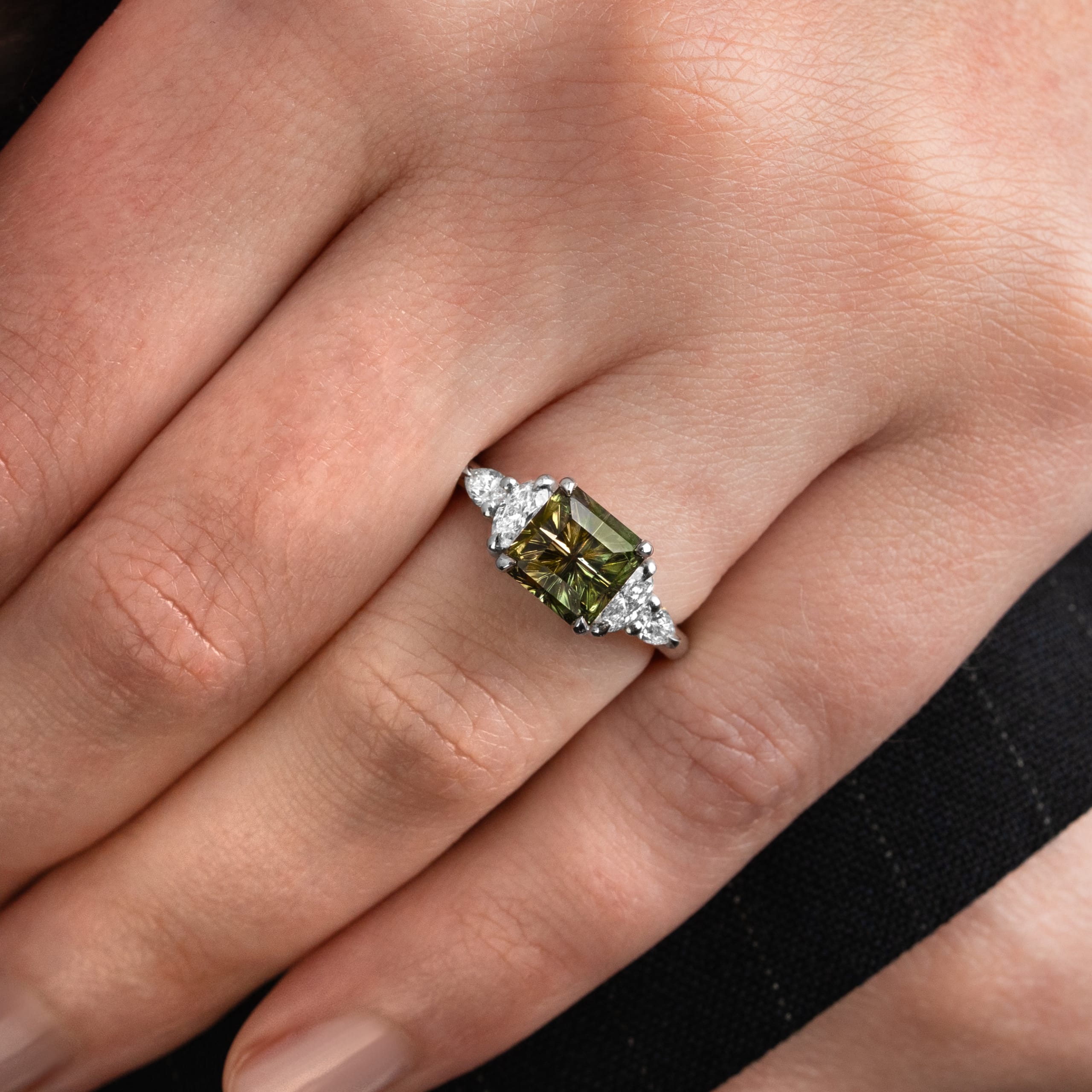Starbrite tourmaline and diamond ring — 4