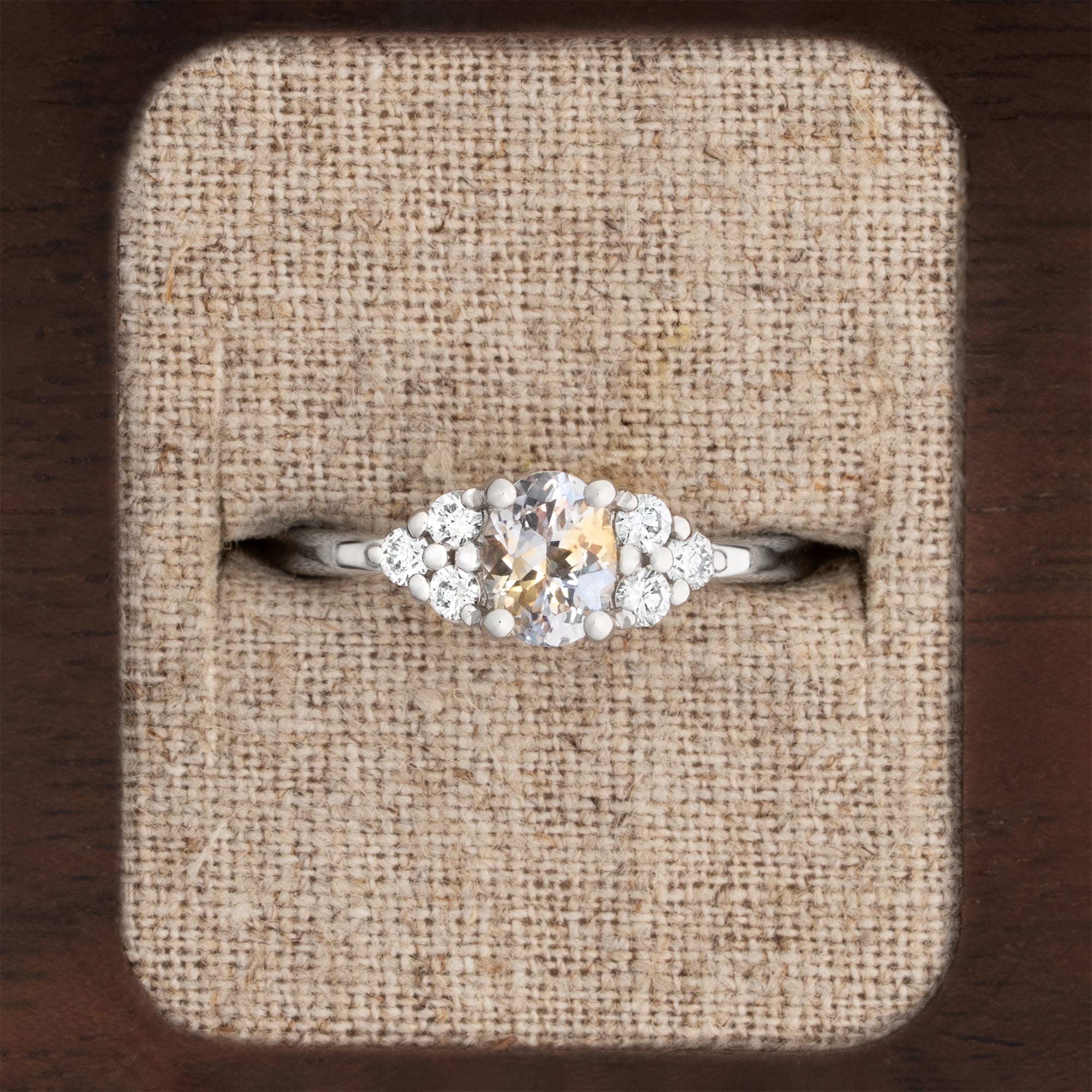 Pastel bi colour sapphire and diamond ring — 1