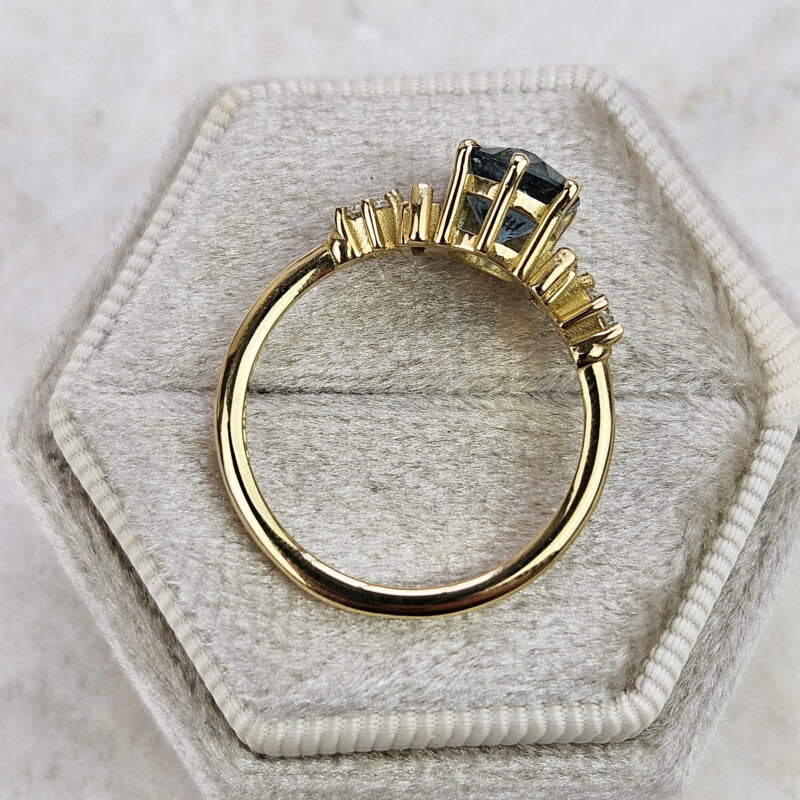 Nasarawa teal aquamarine and diamond ring — 5