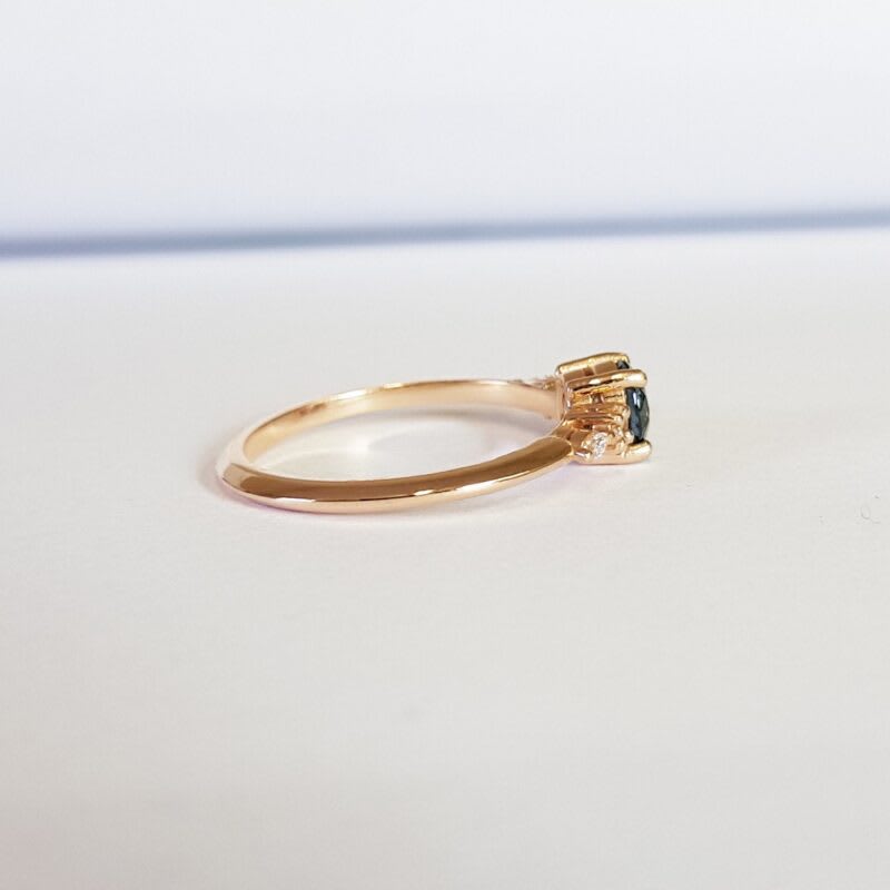 'Arlet' Teal sapphire engagement ring handmade — 3