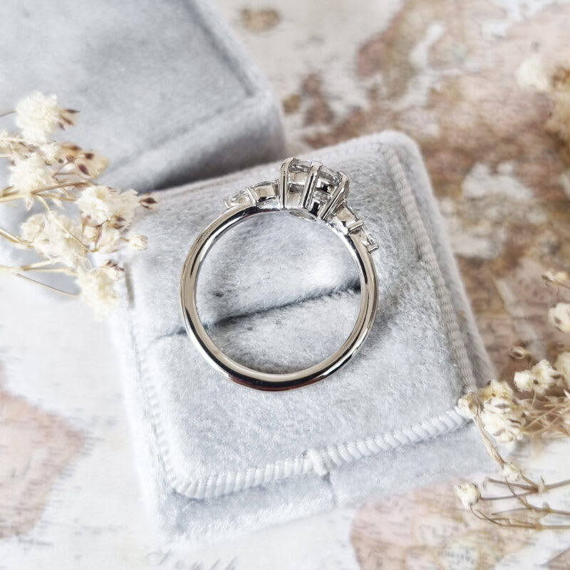 Floral inspired lab grown diamond engagement ring — 3