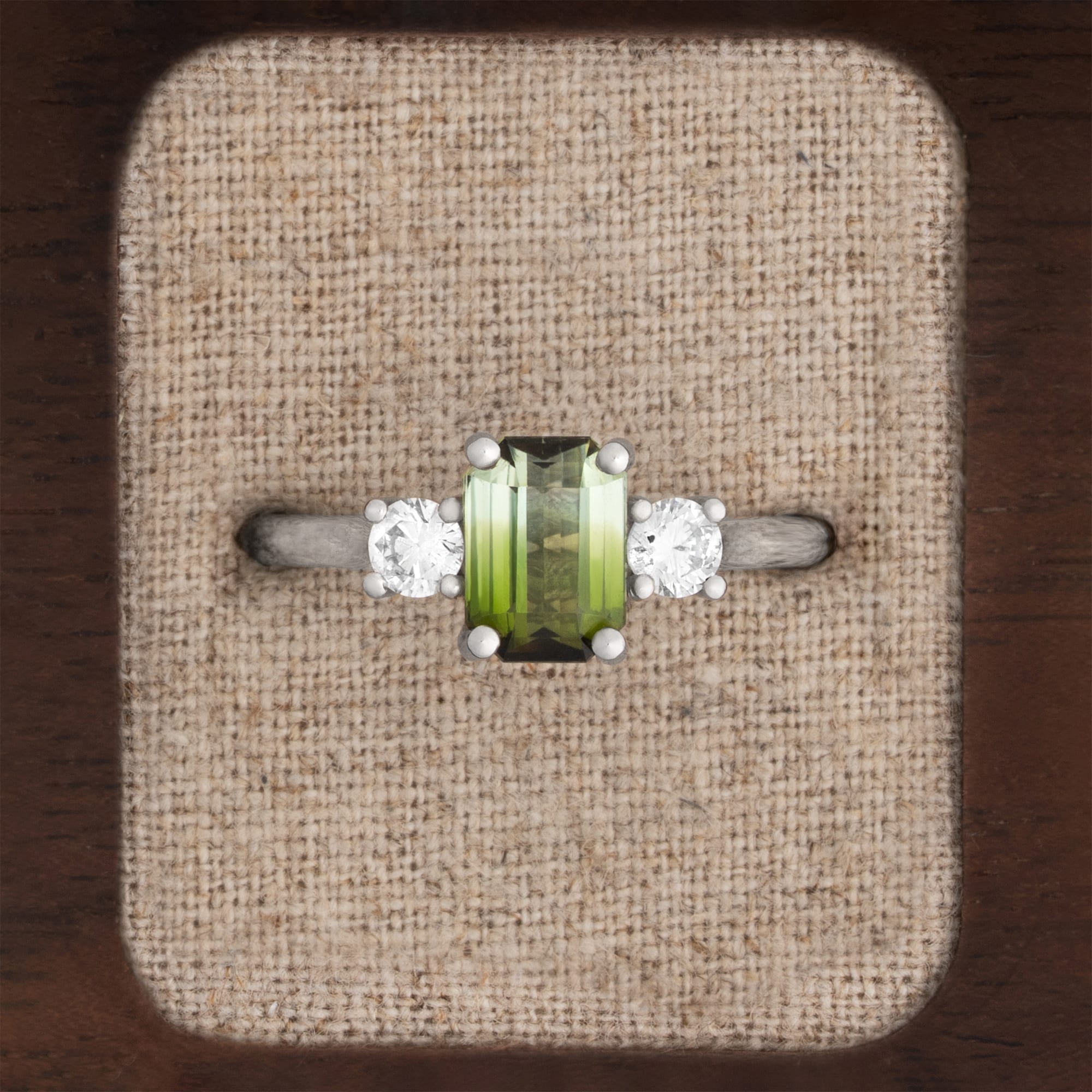 'Trinity' Bi colour tourmaline and diamond ring — 1