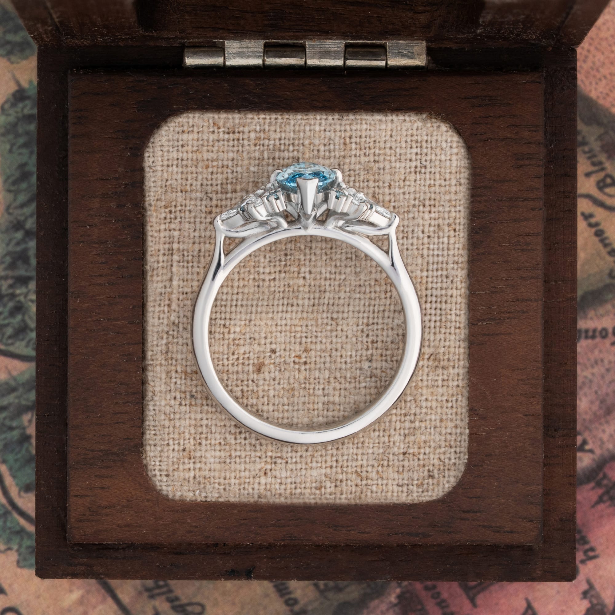 'Marquise Muse' Blue lab-grown diamond ring — 3