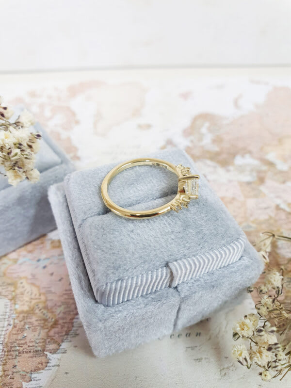 Princess cut lab grown diamond cluster ring — 2