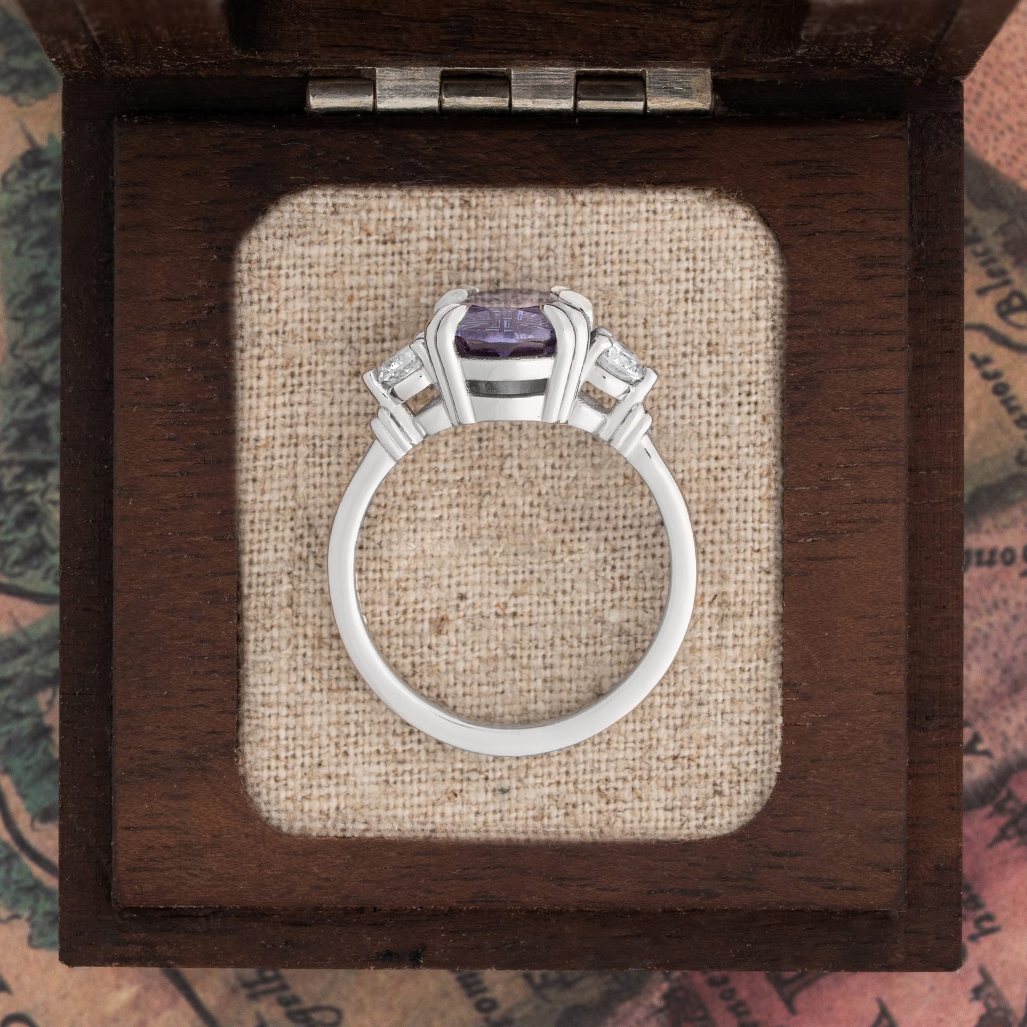 'Tilly' Fantasy Cut Grown Alexandrite And Diamond Ring — 3