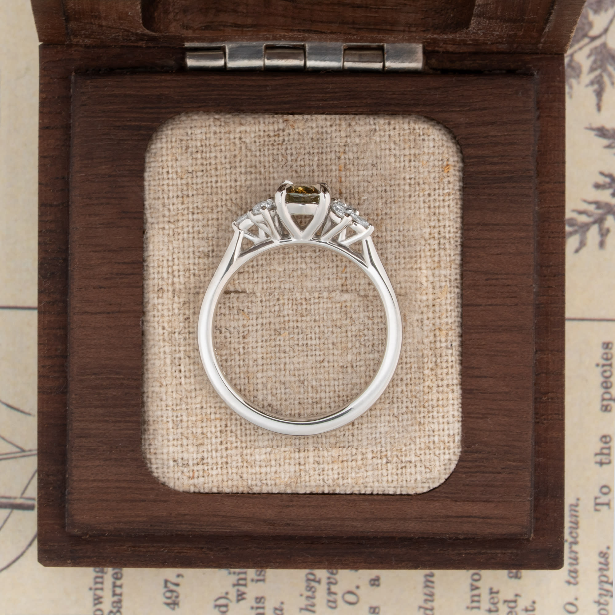 'Dawnflower' Unique bi colour sapphire and diamond ring — 2