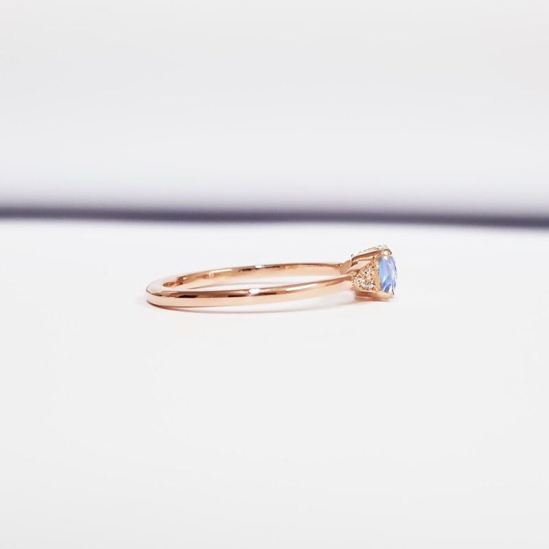 "The Victoria" - Moonstone and diamond engagement ring - alternate view