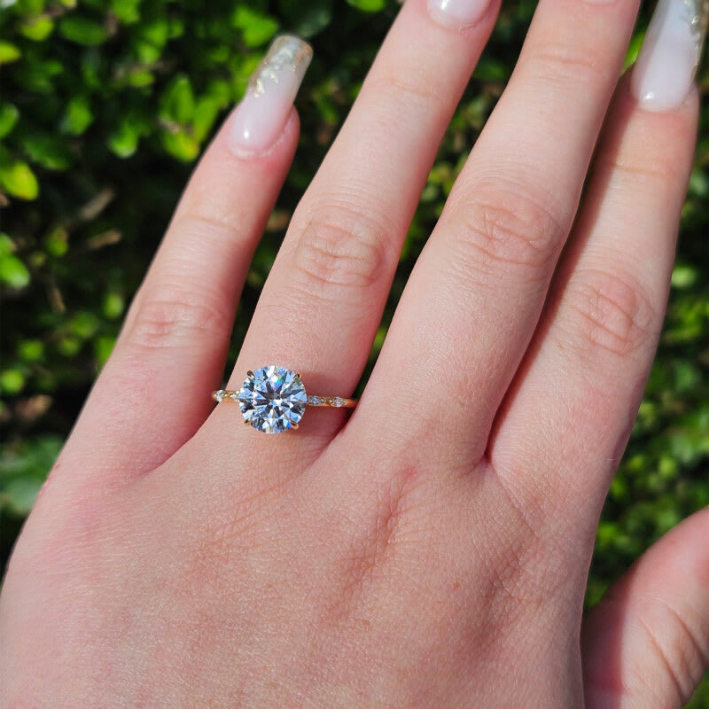 Round brilliant cut lab grown diamond ring - alternate view