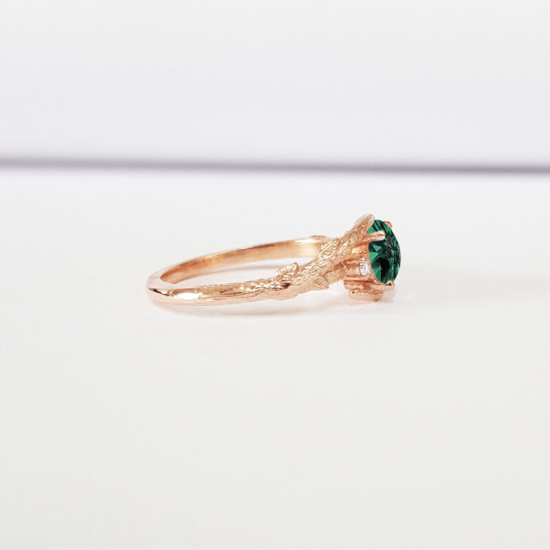 Lab grown sapphire nature inspired ring — 3