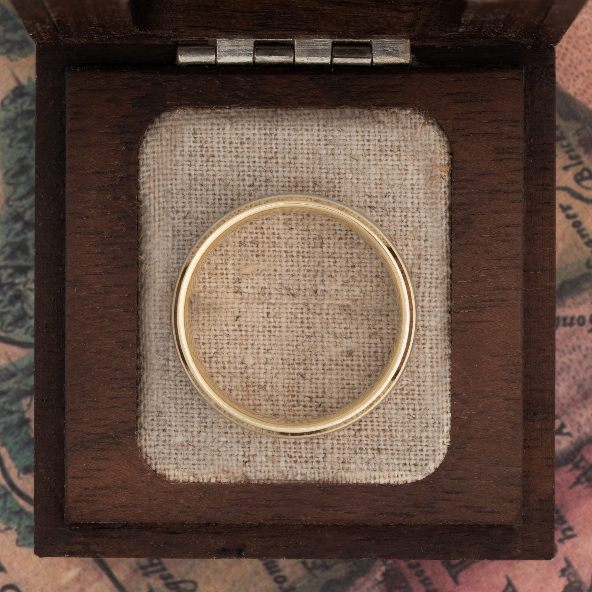 Two tone wedding band brushed center  — 3