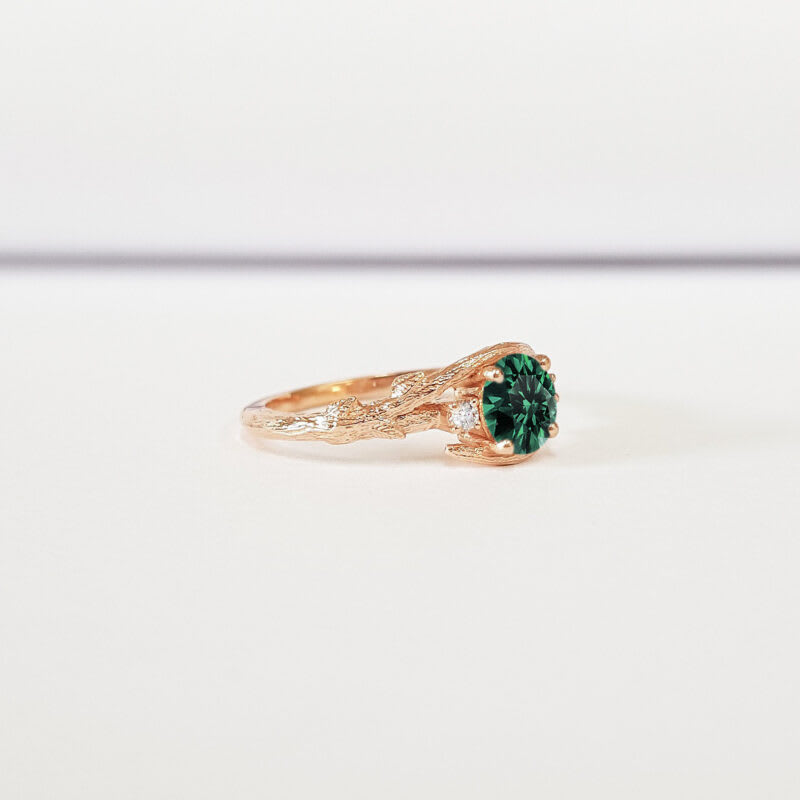 Lab grown sapphire nature inspired ring — 2