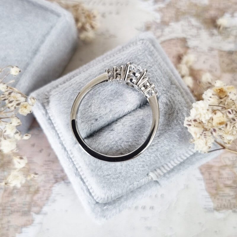 Oval cut lab grown diamond 7 stone ring — 5