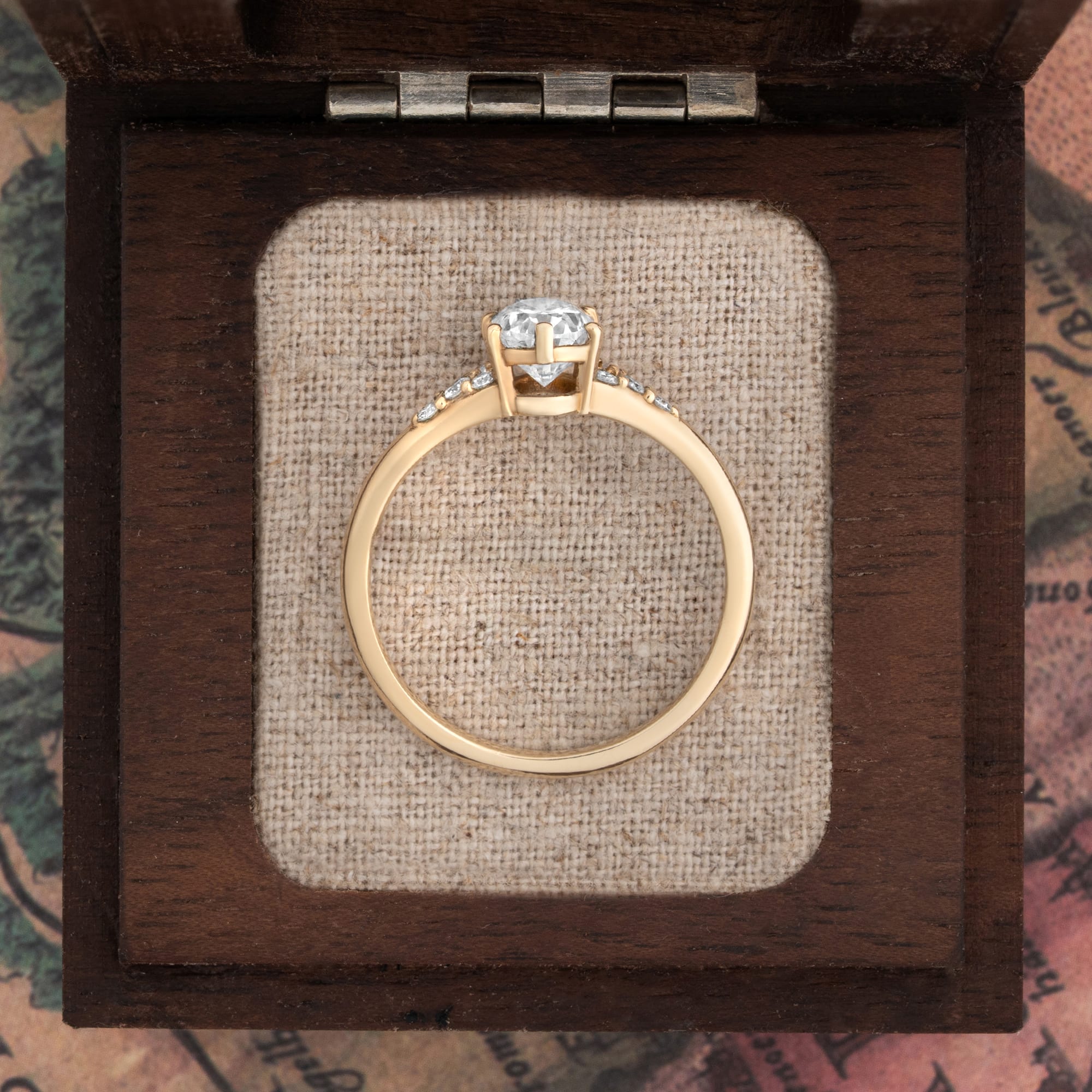 Moissanite and diamond art deco inspired ring — 4
