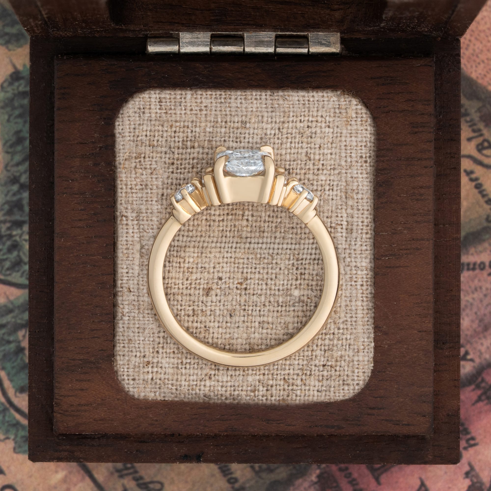 Art deco fancy light blue diamond ring — 3