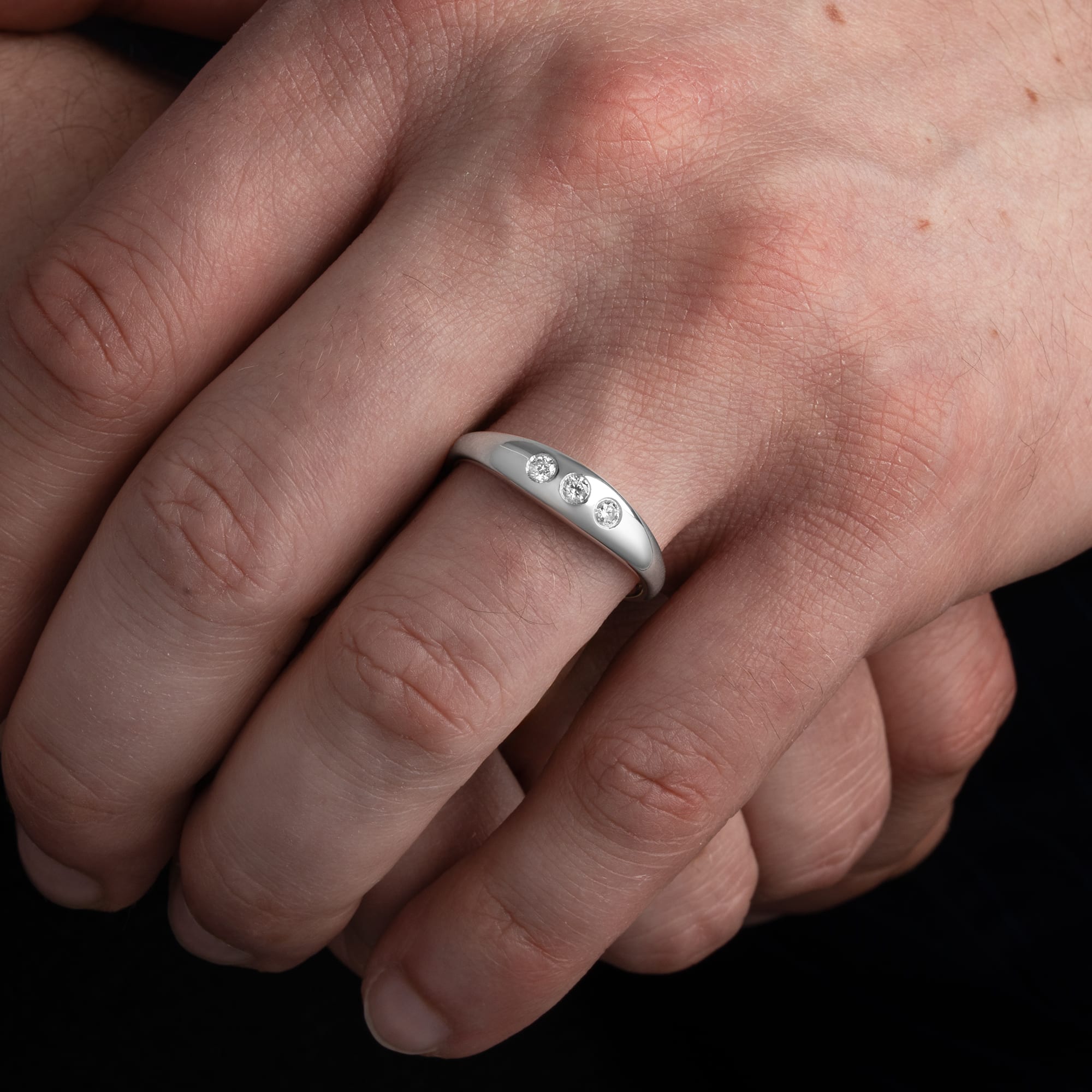 Diamond set signet ring  — 2