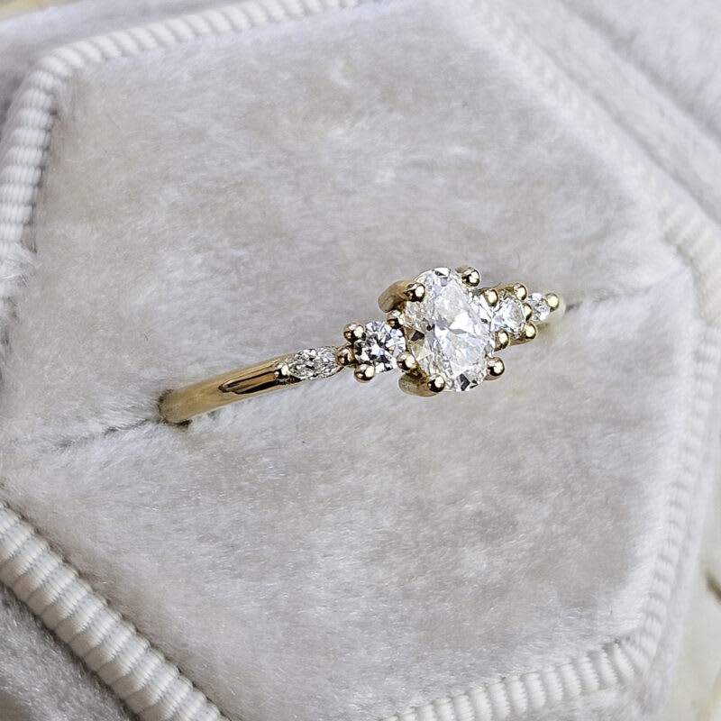 'Arlet' Lab grown diamond 5 stone ring in 18ct yellow gold — 2