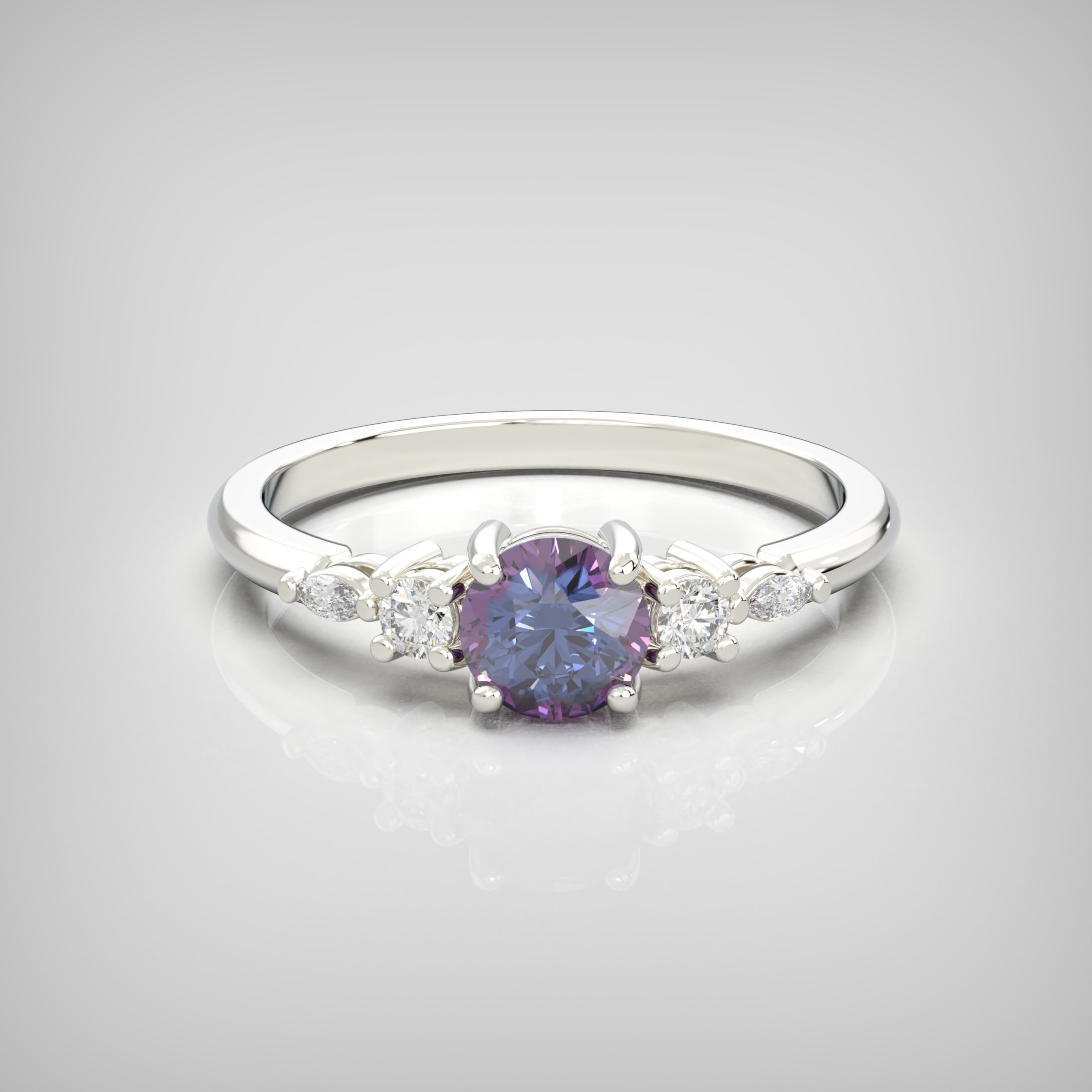 'Arlet' Alexandrite & Diamond Platinum Ring