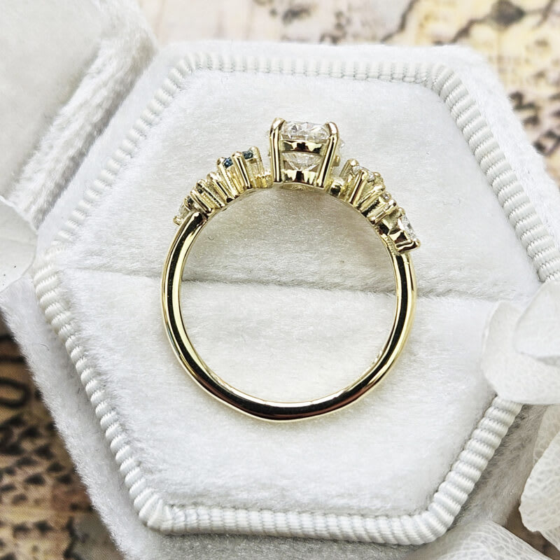 'Hazel' Oval lab grown diamond floral ring — 3