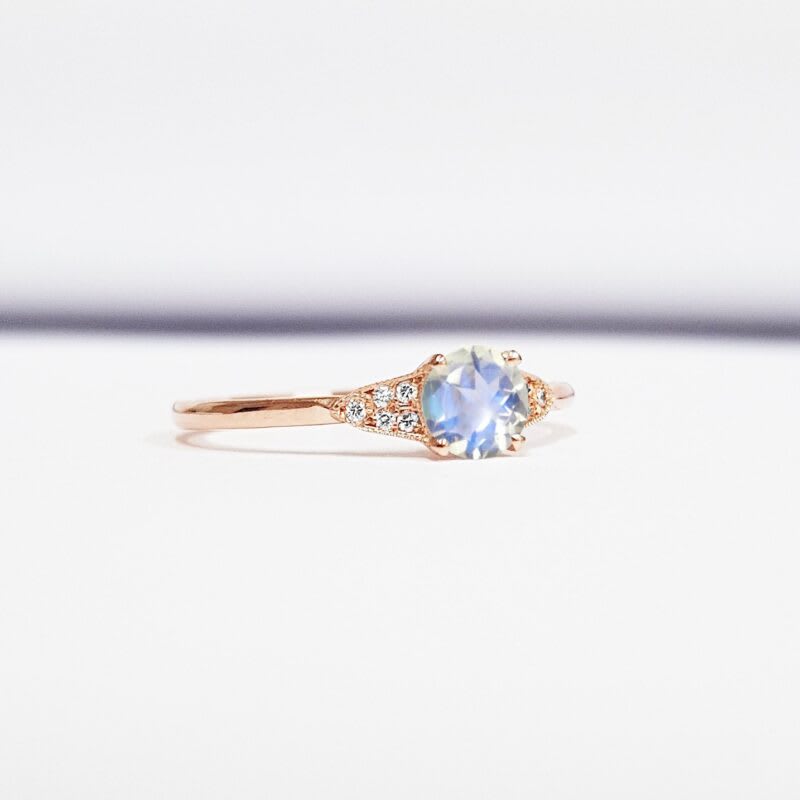 "The Victoria" - Moonstone and diamond engagement ring — 3