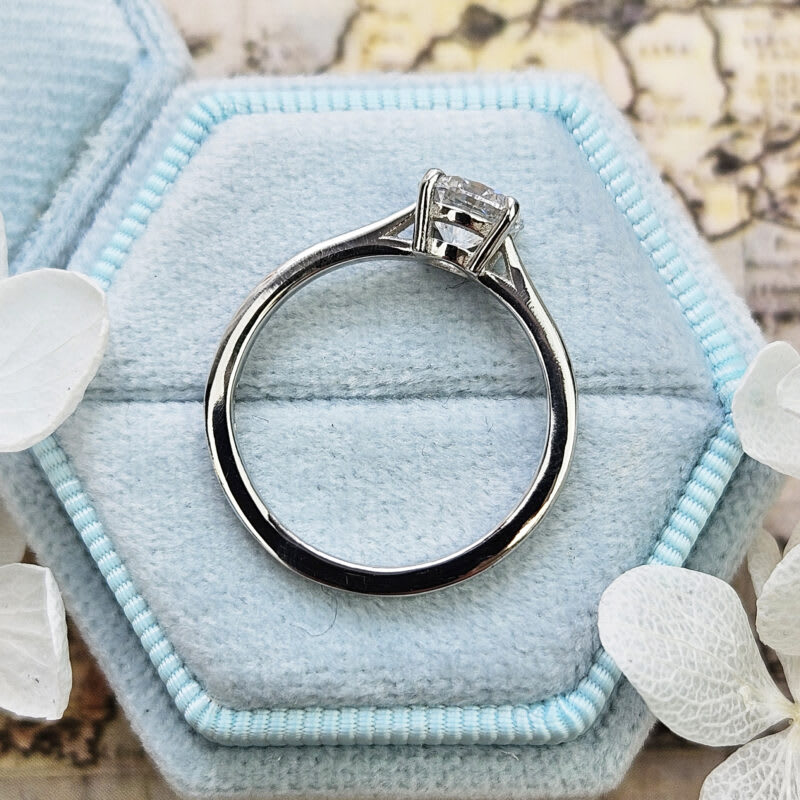 Round brilliant cut solitaire lab grown diamond ring — 5