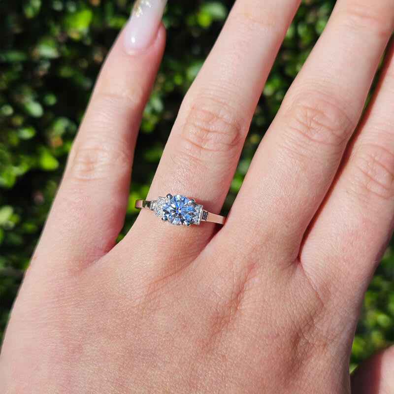 'Adelaide' 1920s inspired lab grown diamond ring - alternate view