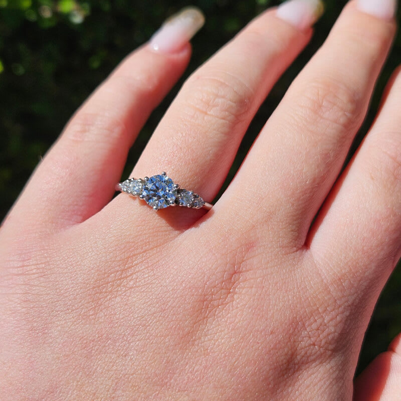 Round lab grown diamond 5 stone ring - alternate view