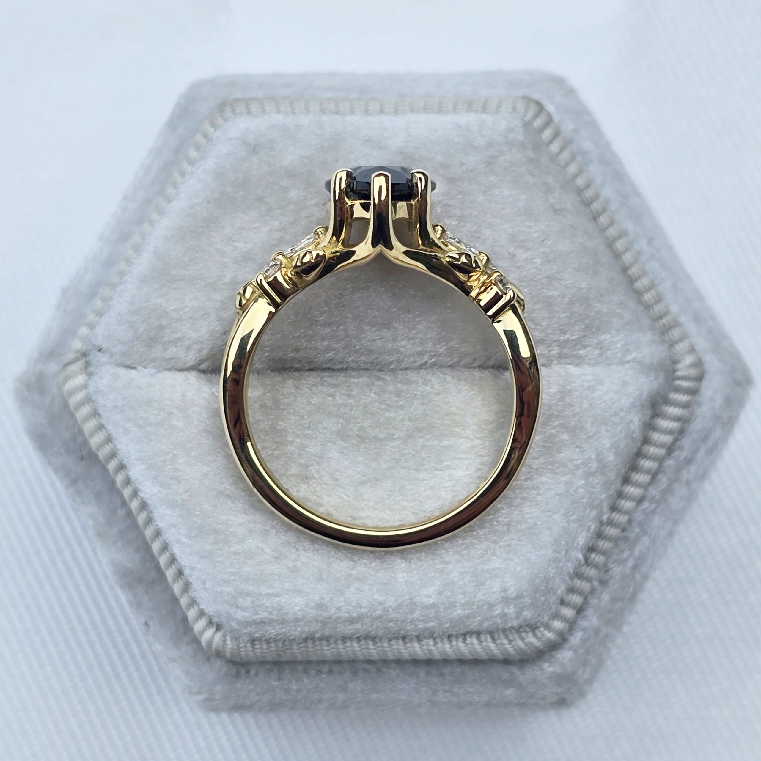 'Flora Belle' Pear Australian sapphire an diamond ring — 2