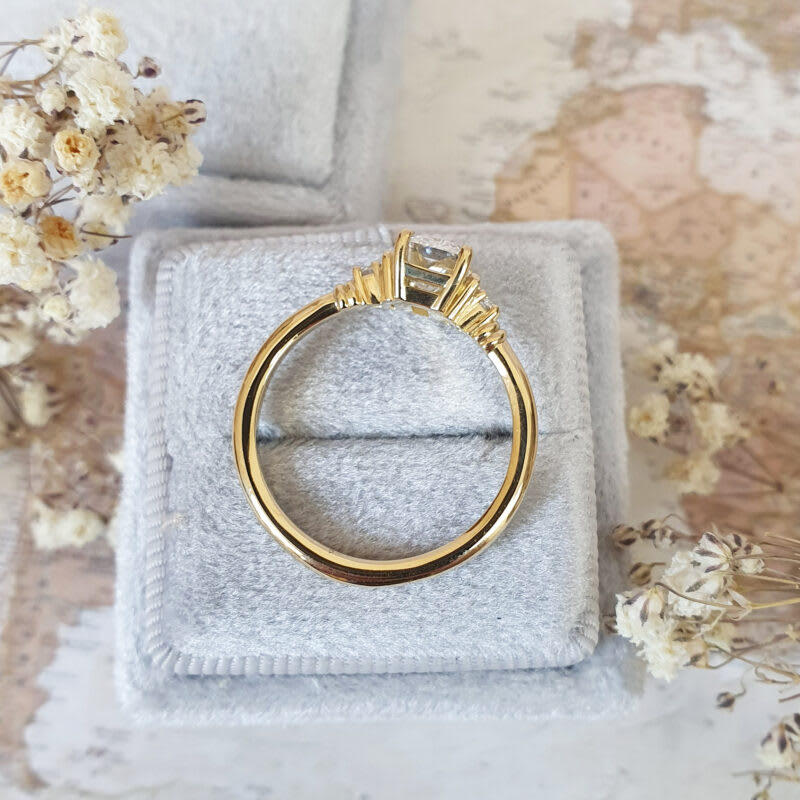 Radiant cut lab grown diamond engagement ring — 2