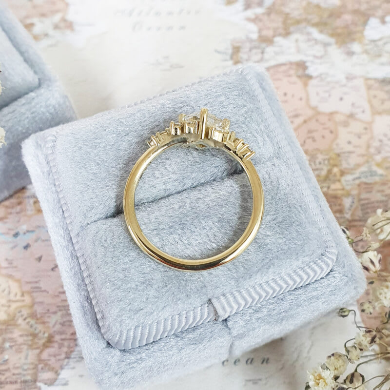 Princess cut lab grown diamond cluster ring — 4