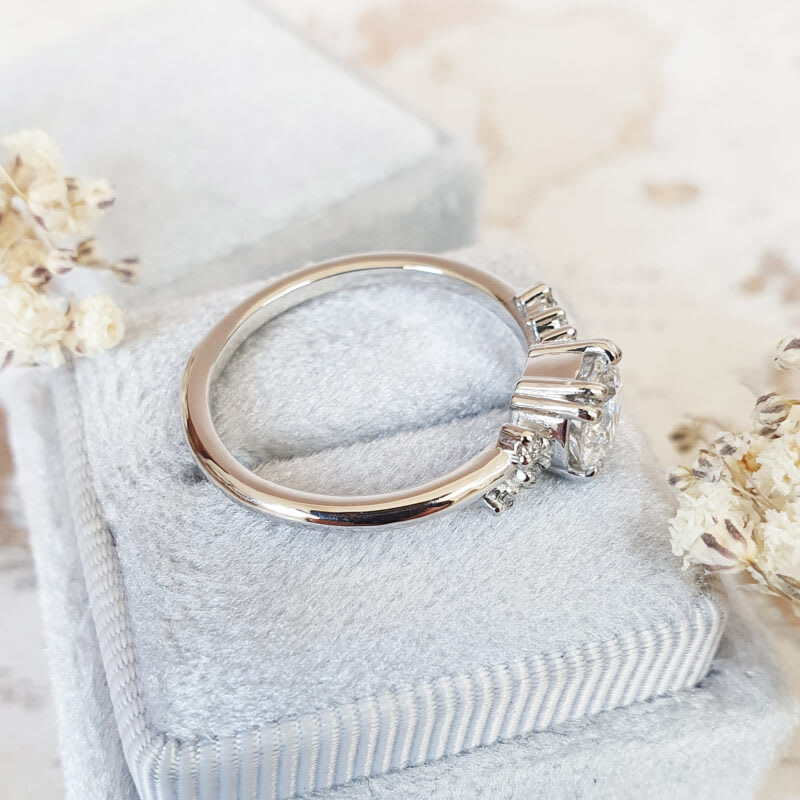 Lab grown diamond engagement ring handmade in platinum — 3