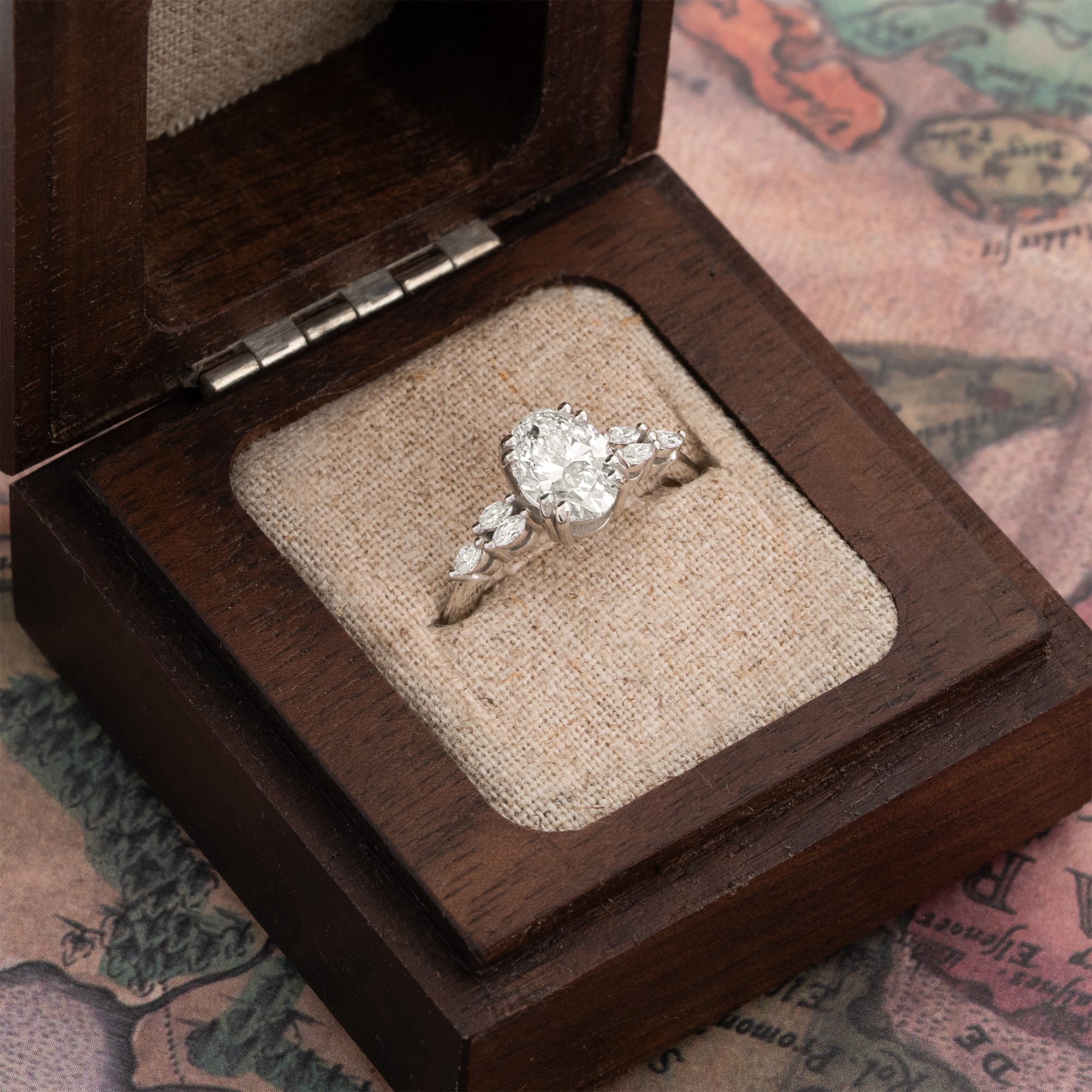 Oval lab grown diamond ring in platinum — 3