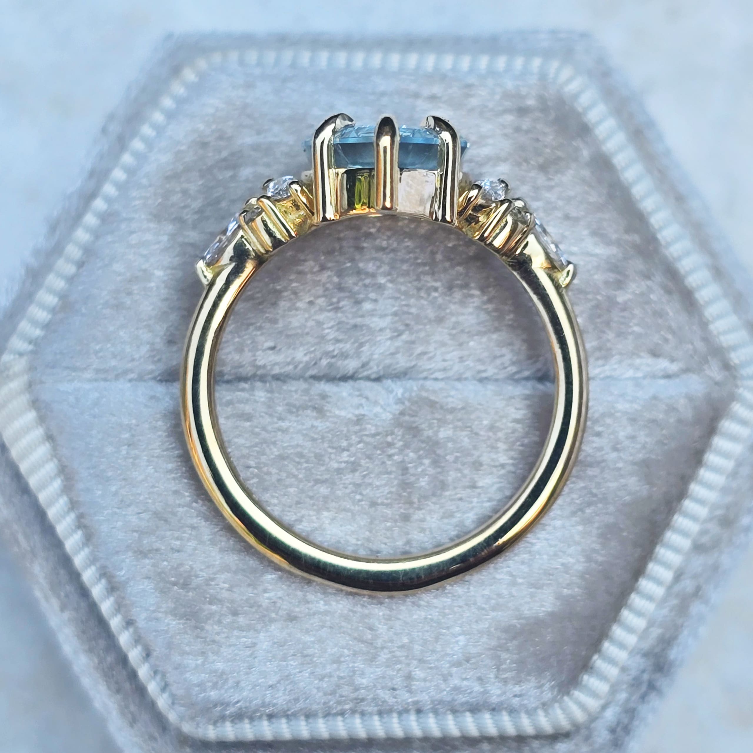 Starbrite aquamarine and diamond ring — 3