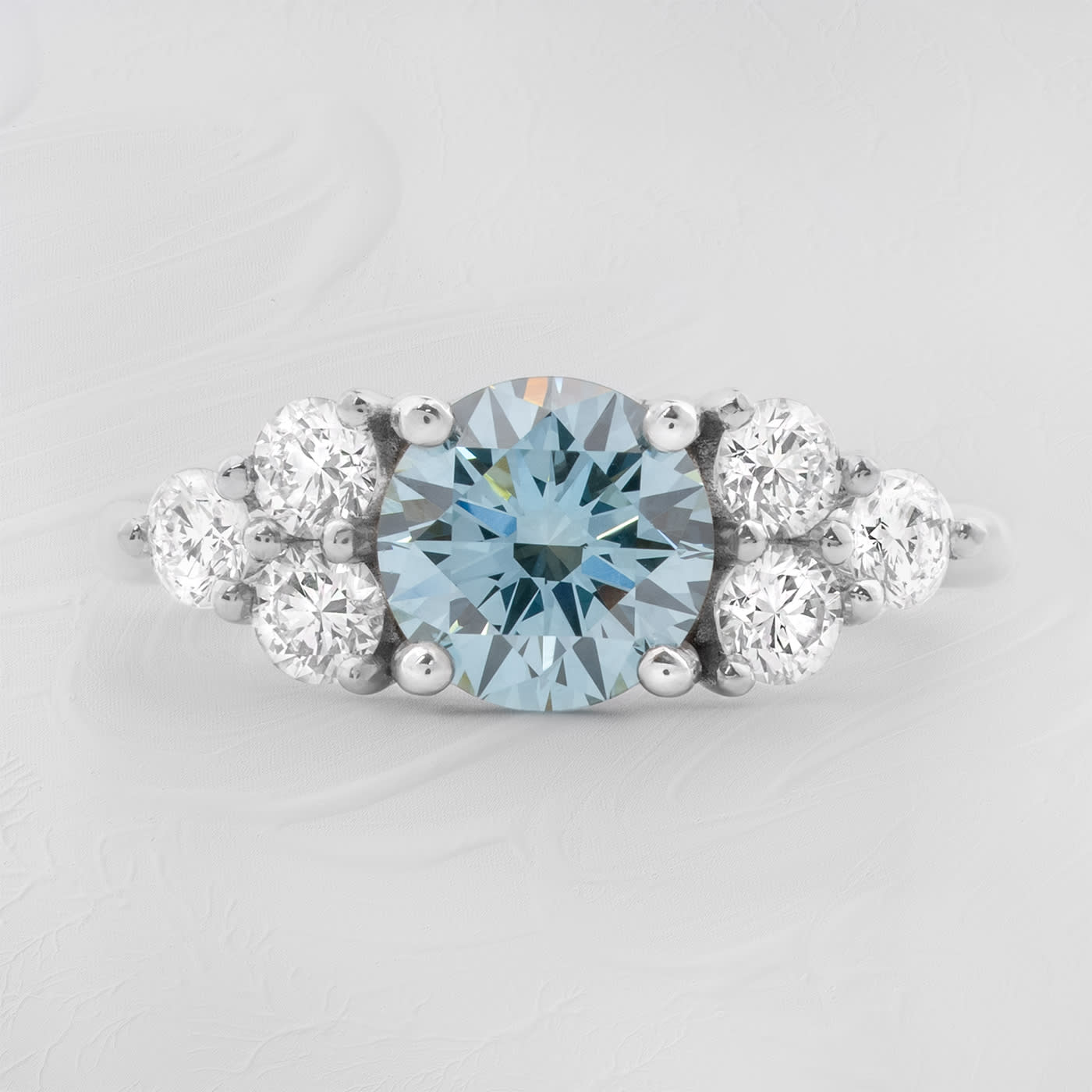 Fancy vivid blue lab diamond ring  — 1