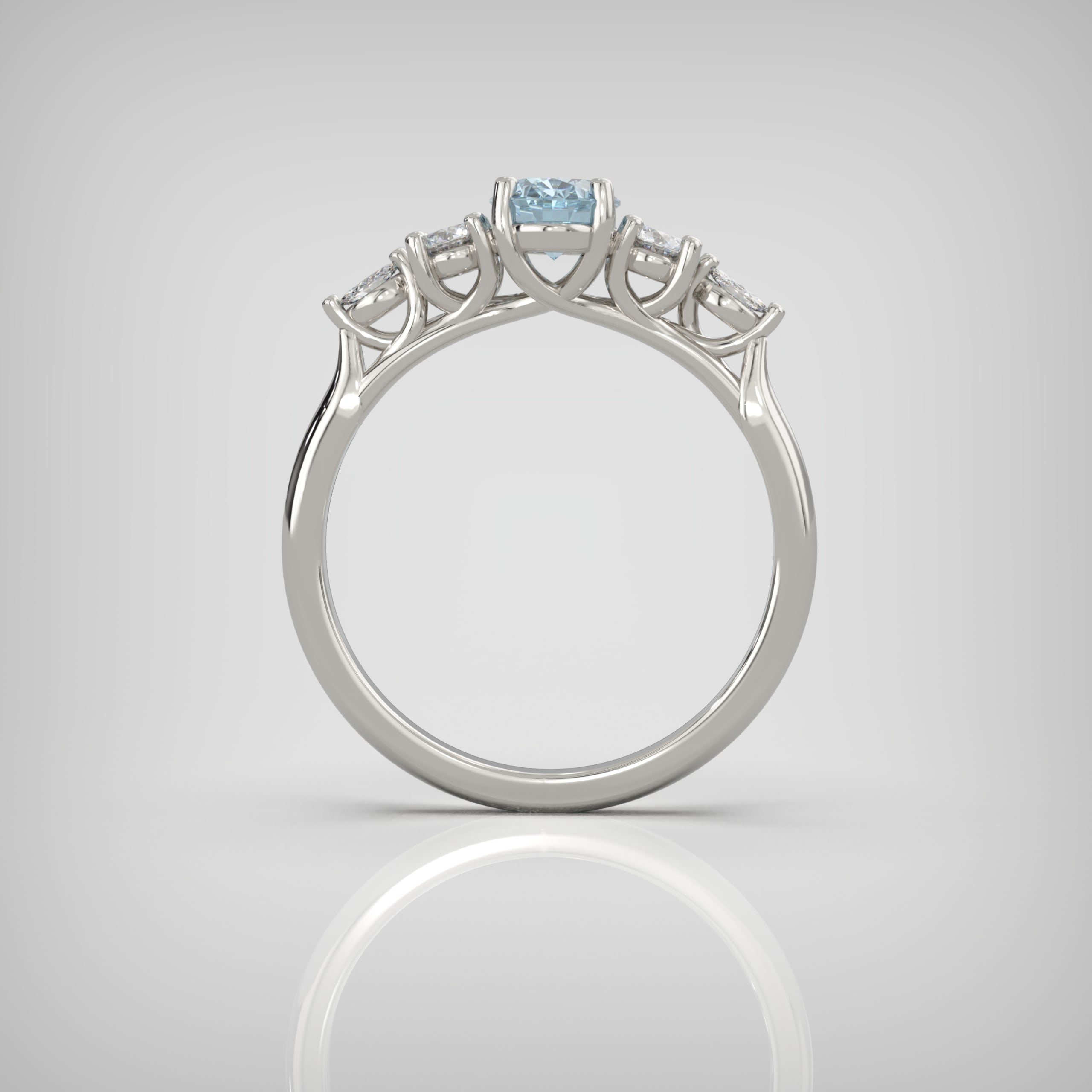 'Sonder' Oval aquamarine with lab-grown diamonds — 6