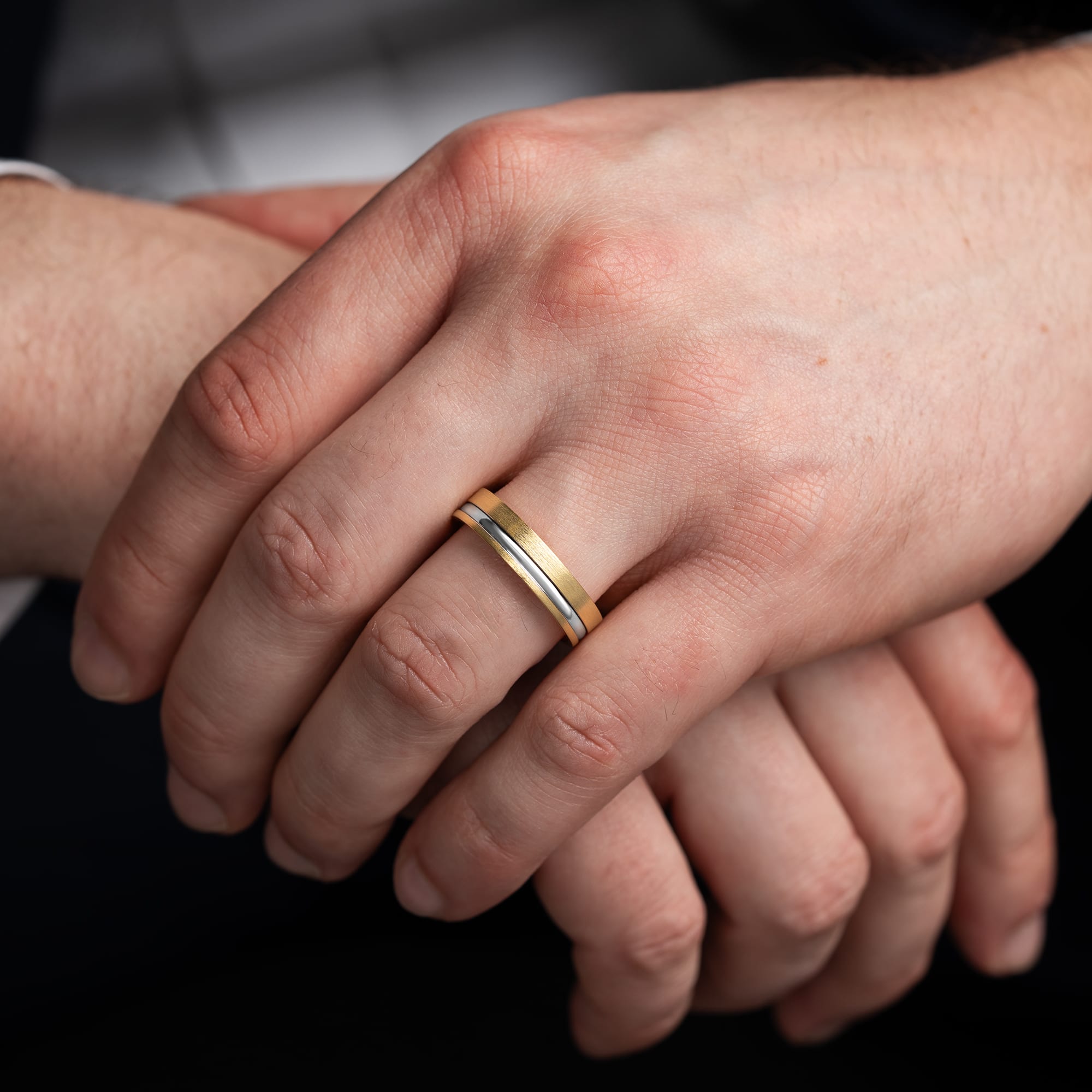 Two tone wedding band 
