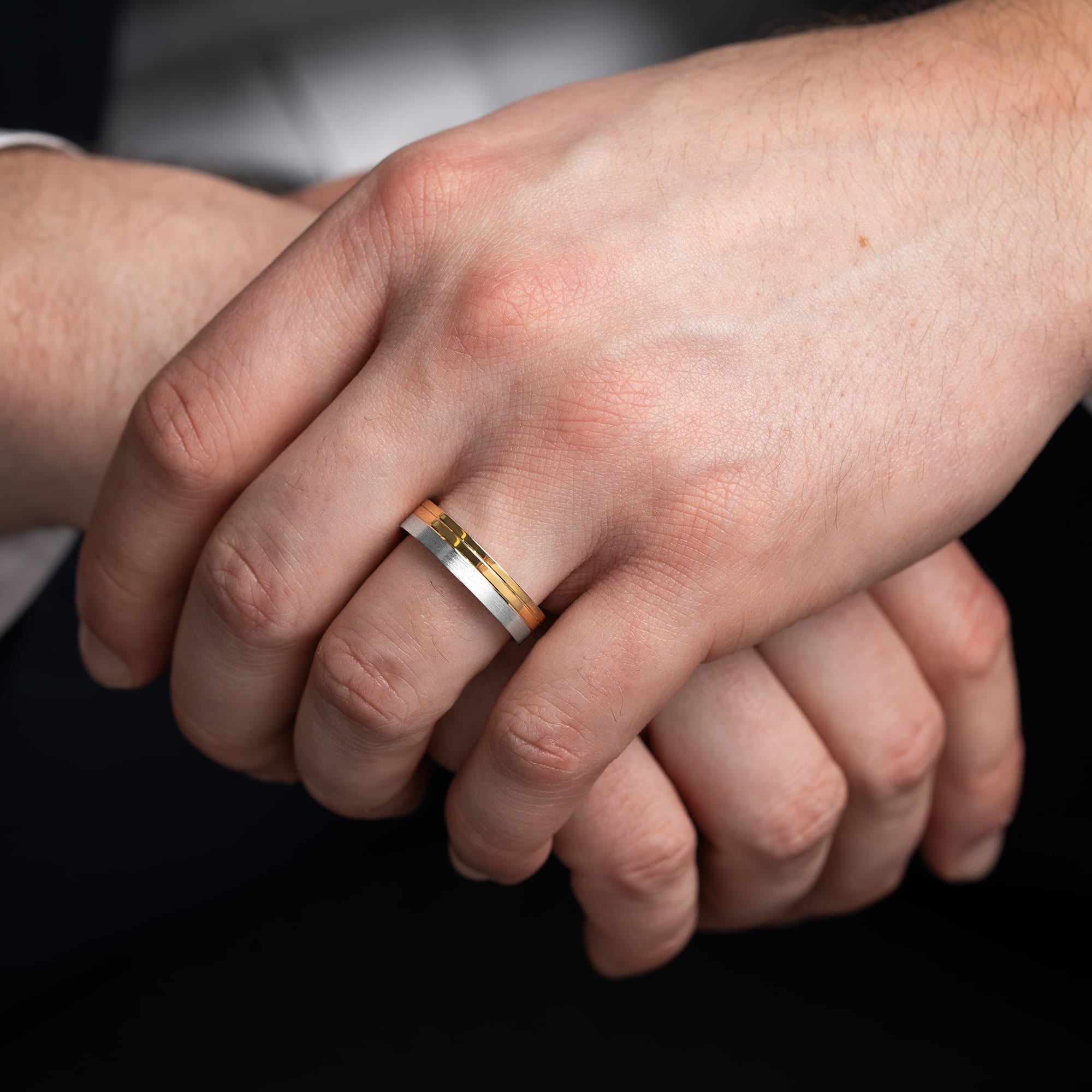 Two tone wedding band 