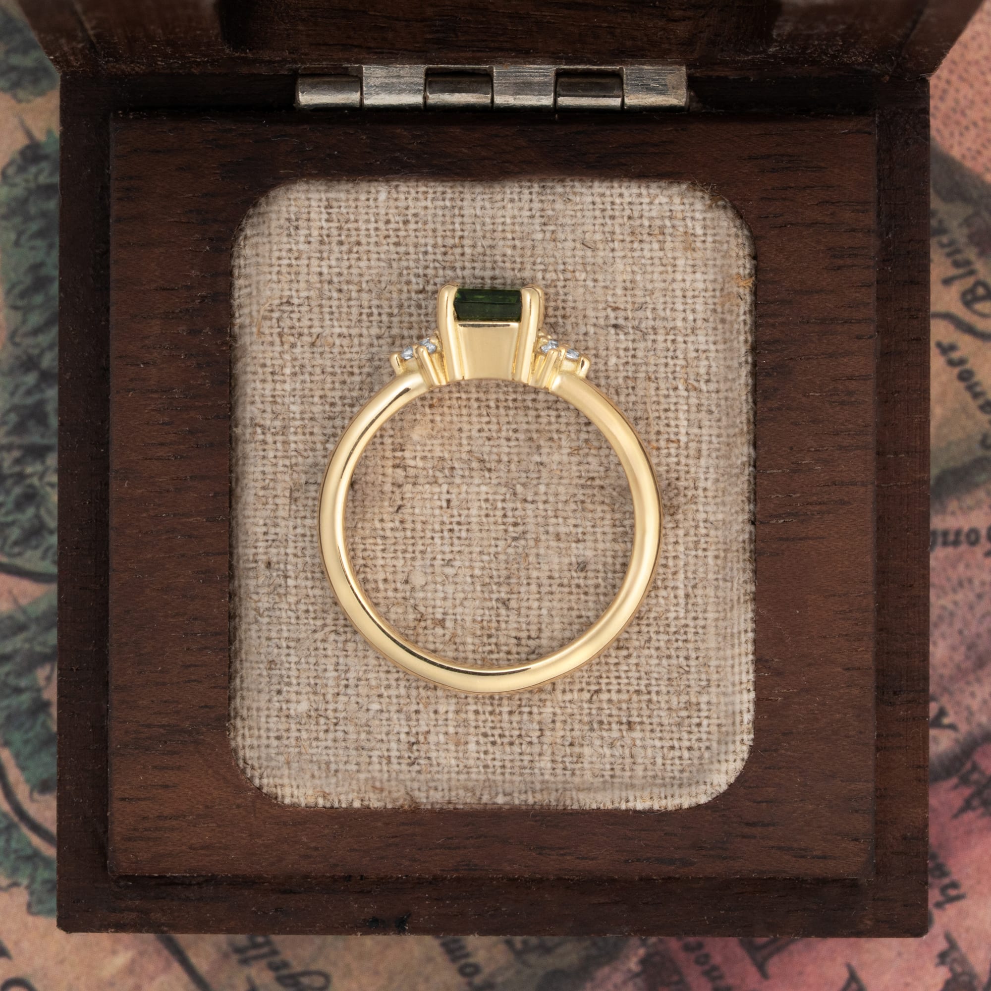 Starbrite green tourmaline and diamond ring — 4