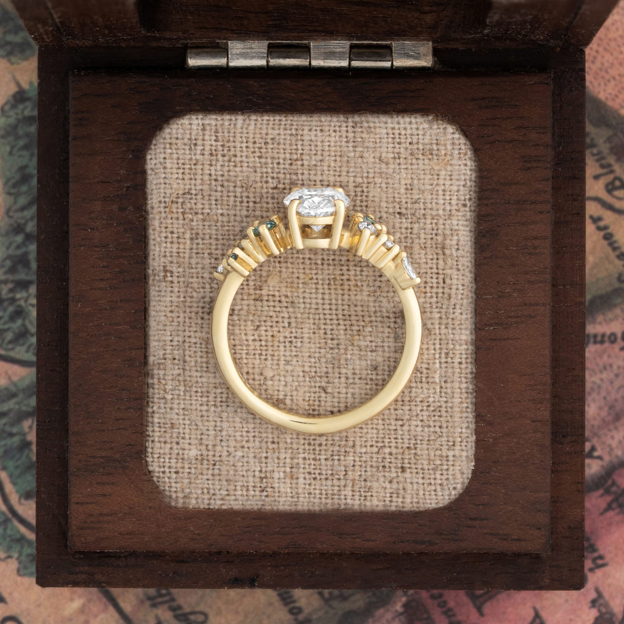 'Hazel' Oval lab grown diamond floral ring — 4