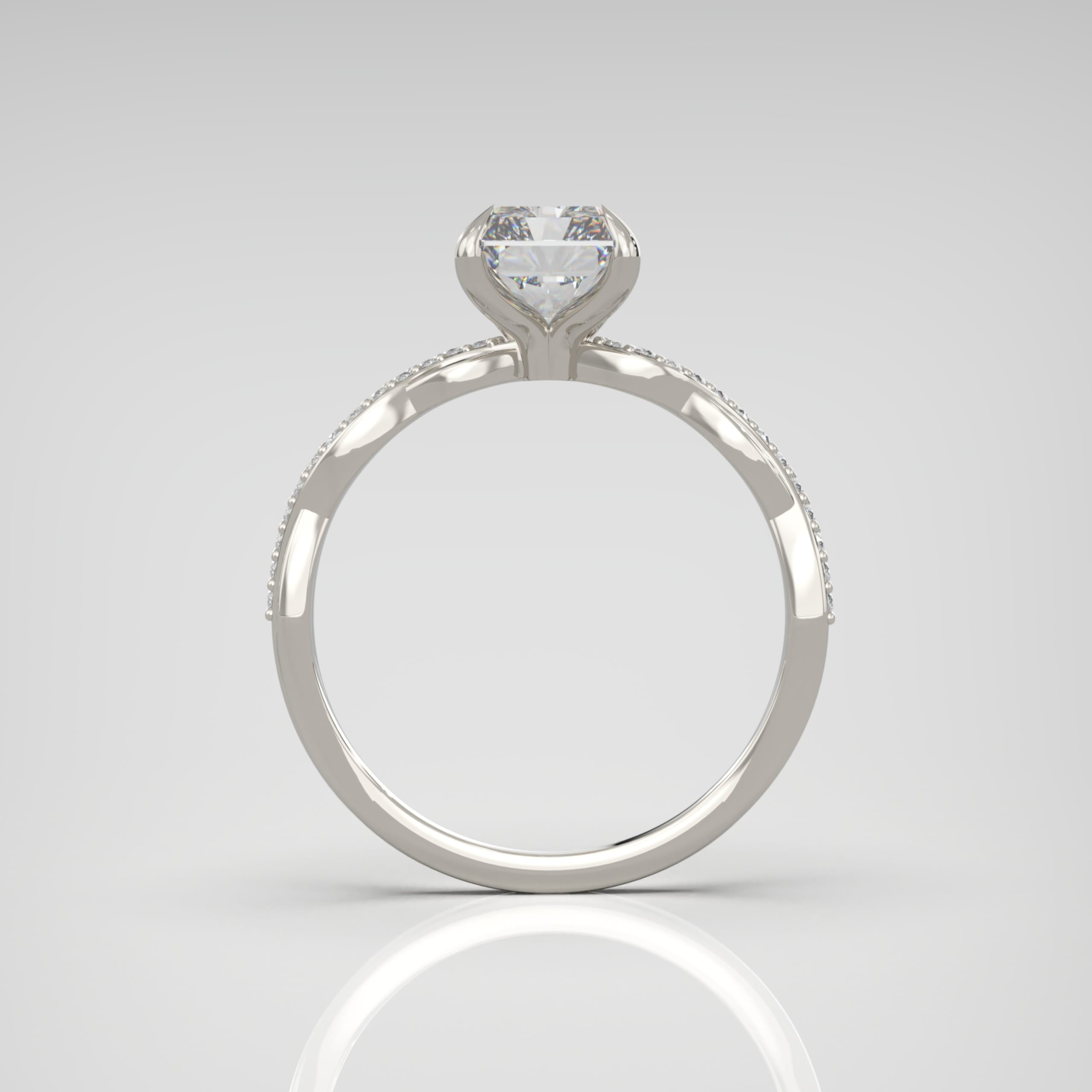 'Infinity Glow' Radiant Cut Solitaire with Infinity Band — 7