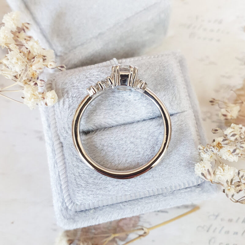 Lab grown diamond engagement ring handmade in platinum - alternate view