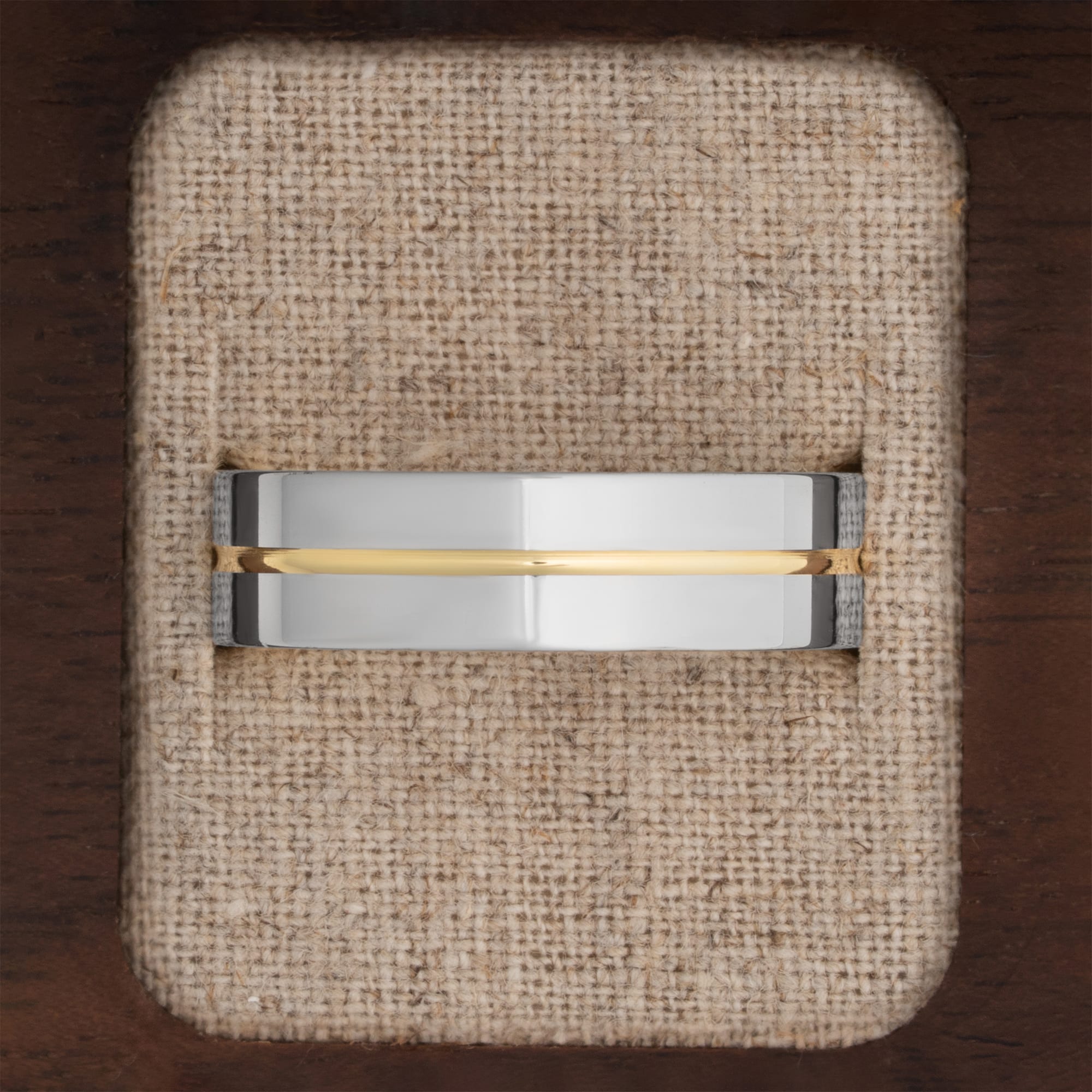 Two tone line wedding band — 4