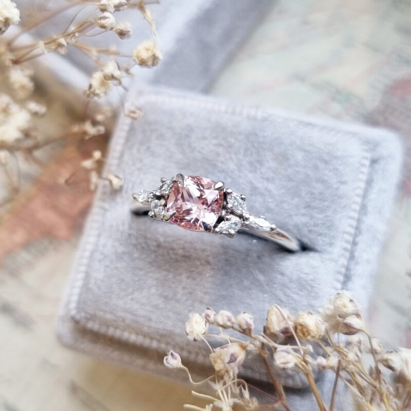 Chatham cushion champagne sapphire and diamond ring — 2