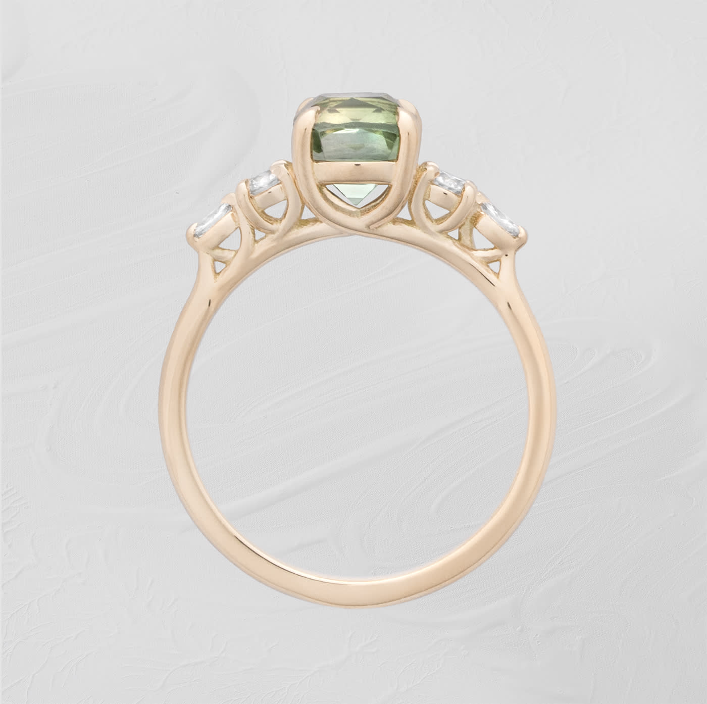 Seafoam green tourmaline and diamond ring — 4