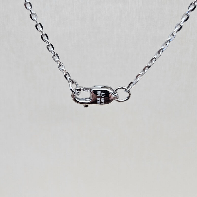 Lab grown diamond necklace in 14ct white gold — 5