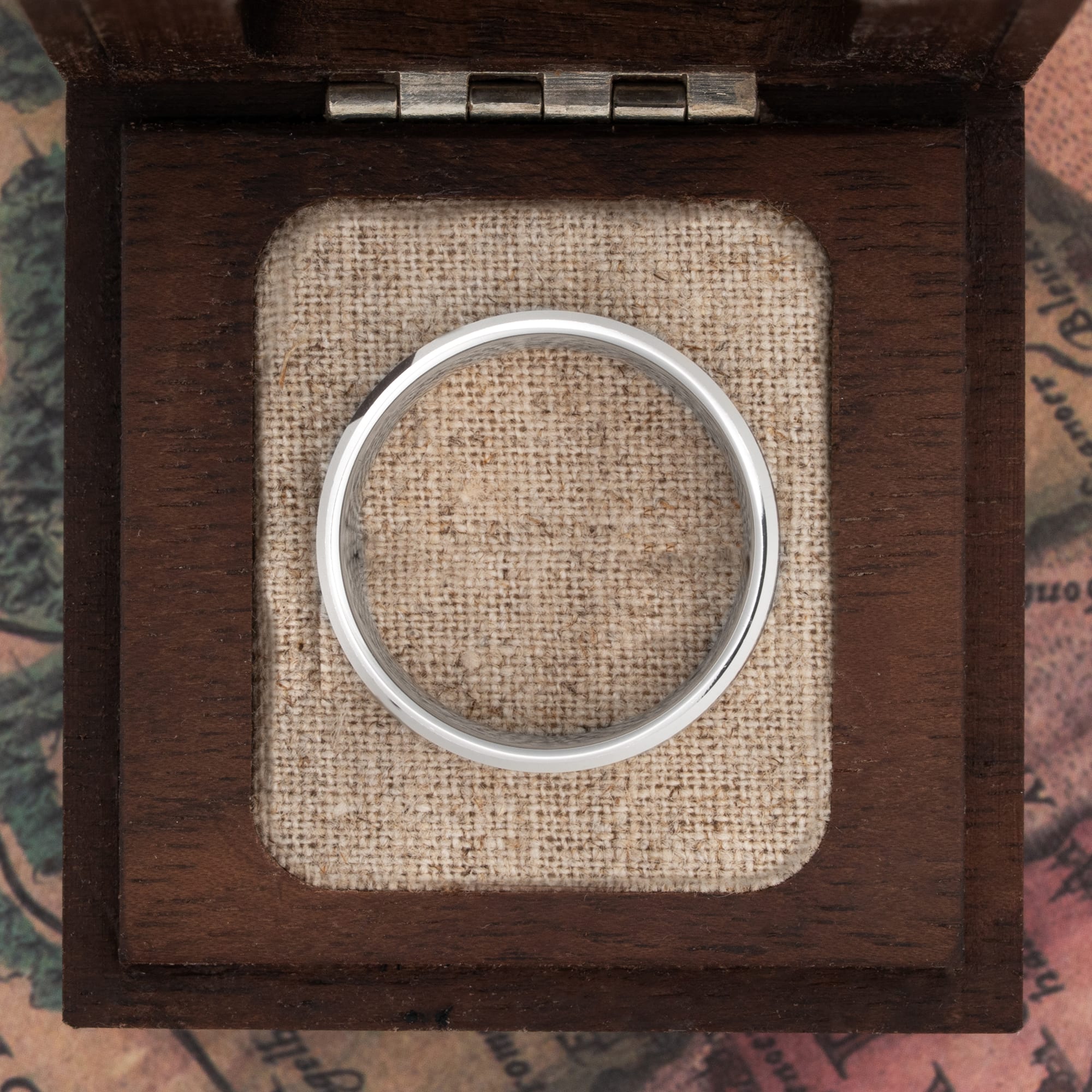Diamond cut mixed finish wedding band — 3