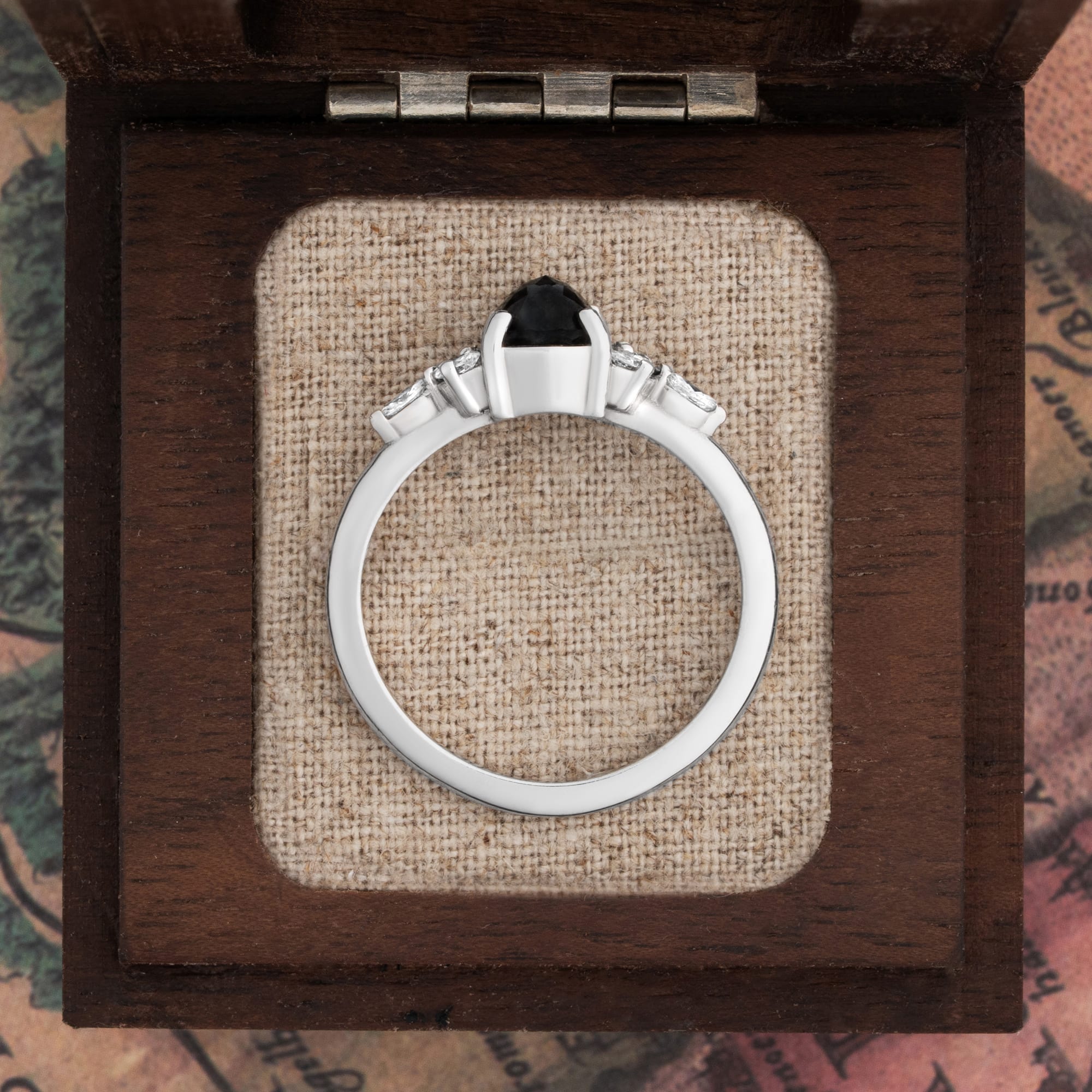 Salt and pepper rose cut diamond ring — 3
