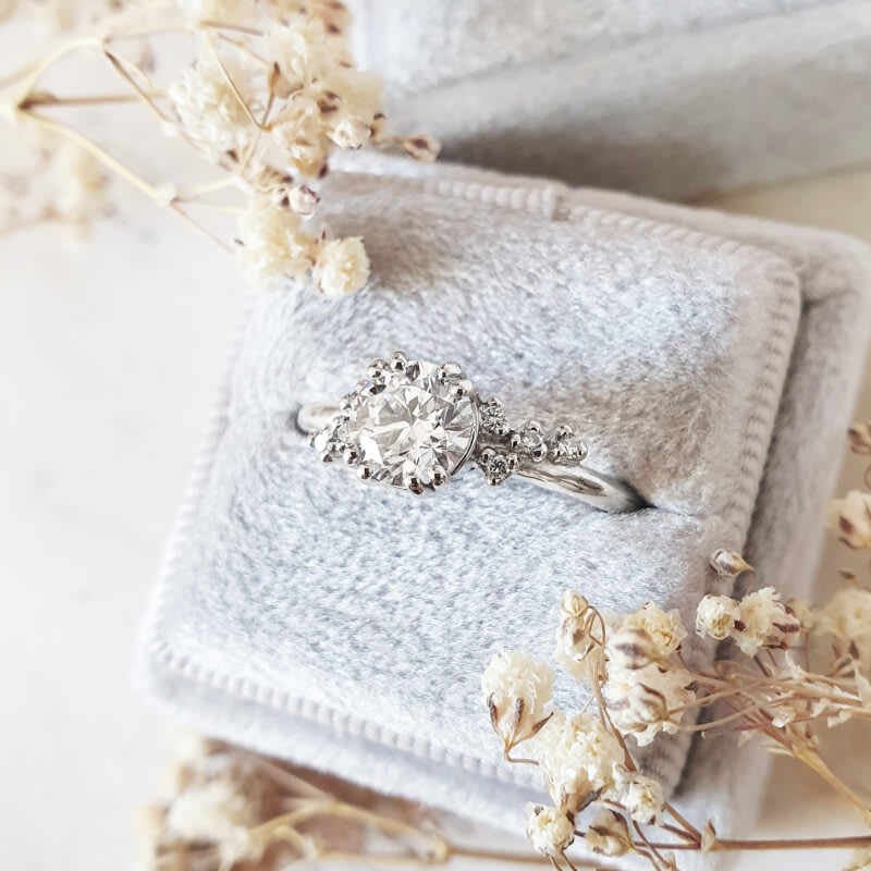 Lab grown diamond engagement ring handmade in platinum — 5