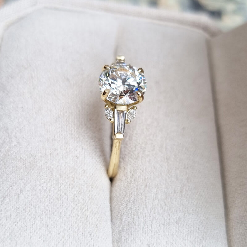 2 carat antique inspired lab grown diamond ring — 3