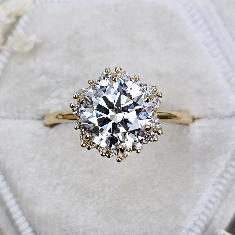 Round lab grown diamond ring in 18ct yellow gold product image